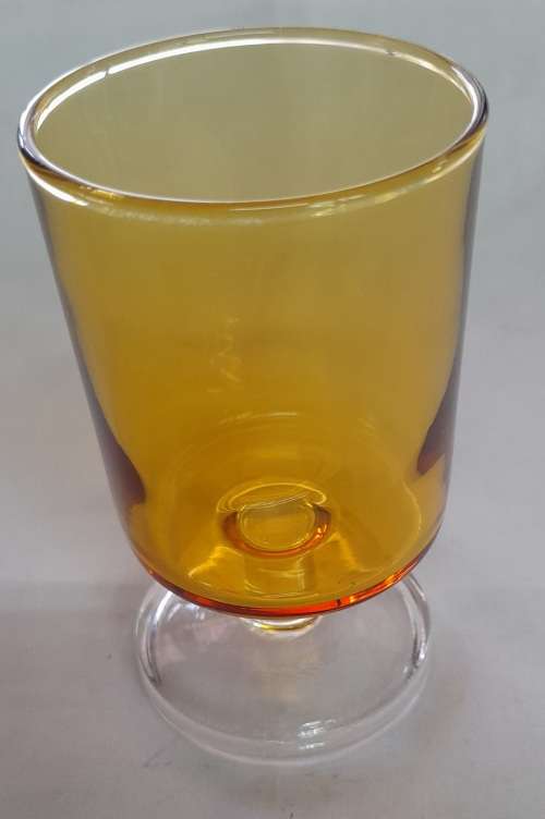 Vintage French Amber Glasses Luminarc D`arques Durand Cavalier Sherry Wine Glasses Made In France