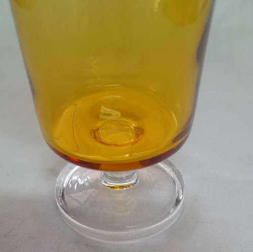 Vintage French Amber Glasses Luminarc D`arques Durand Cavalier Sherry Wine Glasses Made In France