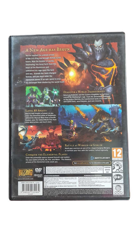 Expansion Set World Of WarCraft Cataclysm & Wrath Of The Lich King PC Games