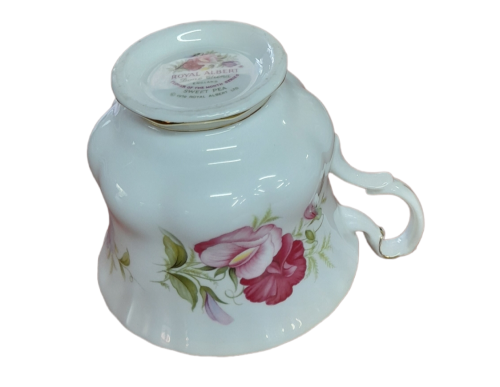Vintage Royal Albert Flower Of The Mouth Series, April Sweet Pea Fine Bone China Mug