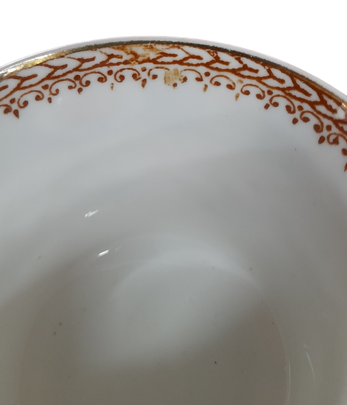 Vintage Roslyn Bone China Floral Red Orange Roses Teacup