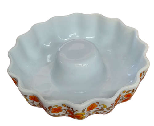 Calorama - Vintage Rare Porcelain Brazilian Real Calorama Baking Dish - Orange Floral