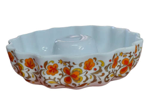 Calorama - Vintage Rare Porcelain Brazilian Real Calorama Baking Dish - Orange Floral