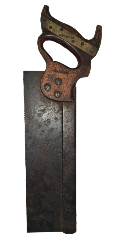 HENRY DISSTON & SONS - CAST STEEL PHILADA USA - HAND SAW, 12 Plate, 13 PPI, Rip-cut, BACK SAW