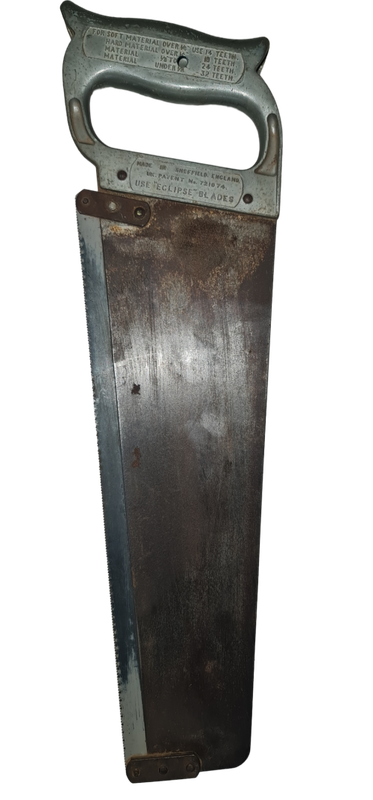 Vintage Eclipse No.55 Saw for cutting sheet metal Sheffield UK patent no. 721074 - Sheeters hacksaw