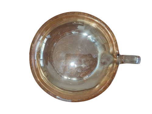 Vintage Peach Lustre Loop Handle Shallow Dish Bowl