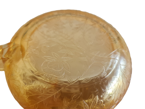 Vintage Peach Lustre Loop Handle Shallow Dish Bowl