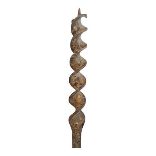 Auger tool barn beam hand drill 75cm long wood T handle vintage