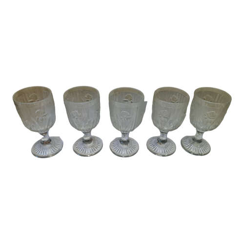 4 Jeannette Crystal Iris 4 1/2` (115mm) 3 oz. Wine Goblets