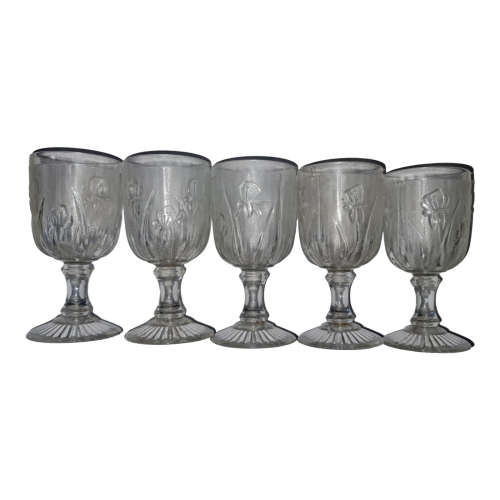 4 Jeannette Crystal Iris 4 1/2` (115mm) 3 oz. Wine Goblets