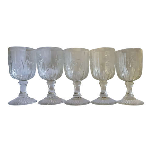 4 Jeannette Crystal Iris 4 1/2` (115mm) 3 oz. Wine Goblets