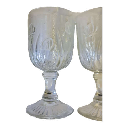 4 Jeannette Crystal Iris 4 1/2` (115mm) 3 oz. Wine Goblets