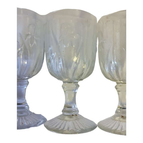 4 Jeannette Crystal Iris 4 1/2` (115mm) 3 oz. Wine Goblets