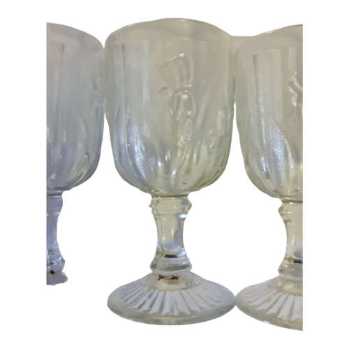 4 Jeannette Crystal Iris 4 1/2` (115mm) 3 oz. Wine Goblets