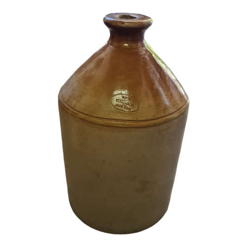 Three vintage one gallon stoneware `Vereeniging` ginger beer jars.