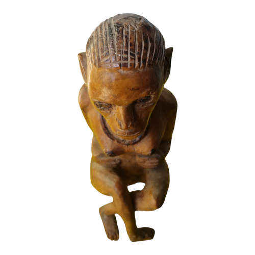 Unique african made naked woman wood craft art