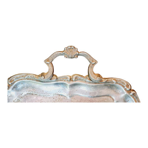 Vintage Golden  Crown  Serving Tray Silver plated EP On Steel 40cm x 30cm - Hong Kong