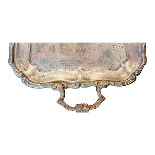 Vintage Golden  Crown  Serving Tray Silver plated EP On Steel 40cm x 30cm - Hong Kong