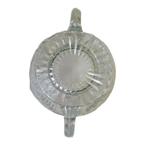 Iris & Herringbone Pattern Clear Sugar Bowl and Lid - Jeannette Glass