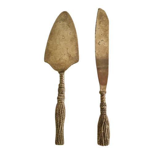 Silea Rope Tassel Pattern Utensils Silver Plated