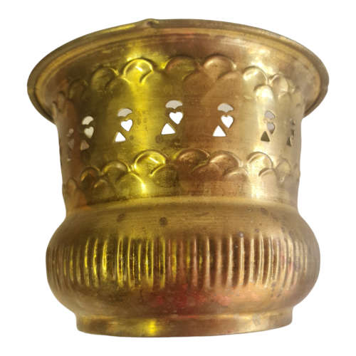 Brass containers, small and large, heart cut outs
