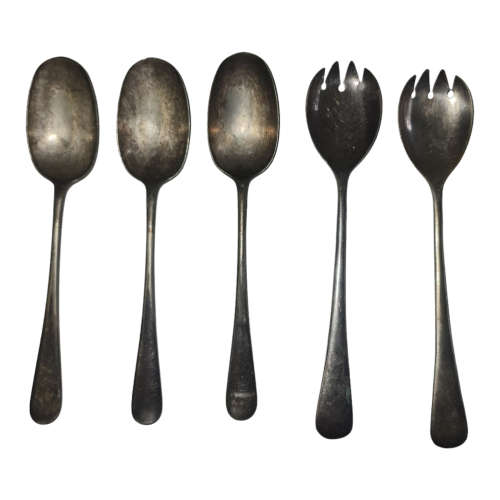 3 x Elkington Plate spoons and 2 x Am&W spoons
