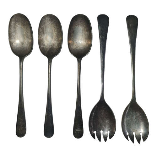 3 x Elkington Plate spoons and 2 x Am&W spoons