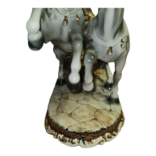 Porcelain Italy Roman Horses & Chariot  - lamp - quite large