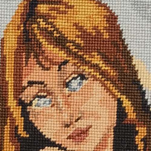 Tapestry portrait - Naked lady in a forest during Sunset. Frame size 60cm x 75.5cm