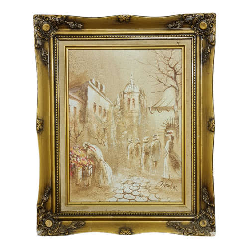 Two Chezar signed original Oil & Sand art Paintings