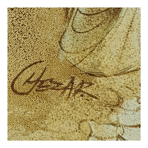 Two Chezar signed original Oil & Sand art Paintings