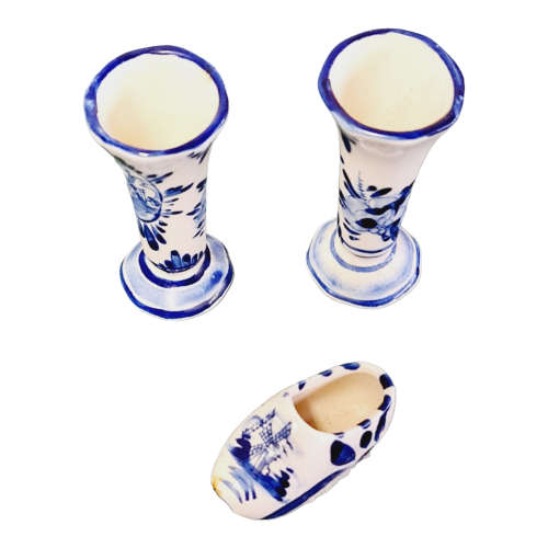 Handmade DELFT BLUE ceramic jar with lid. Trinket box with hand painted decorations by Agro, no 336