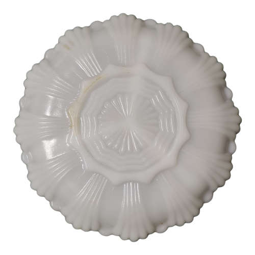 Anchor Hocking Milk Glass Serving Plate Gold Rim - Partitioned Platter