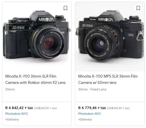 Minolta X-700 MPS film camera combo