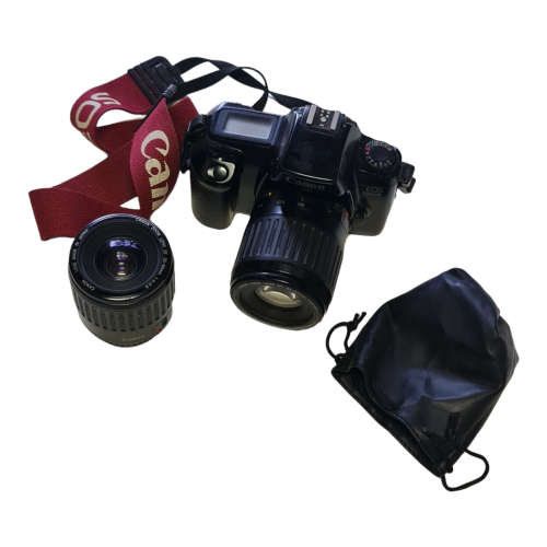 Canon EOS 1000F 35mm Film SLR Camera, two lenses
