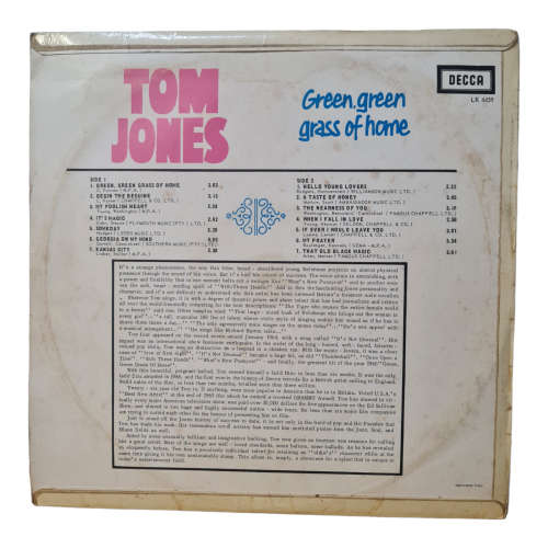 Tom Jones - Green, green grass of home - Vinyl LP record