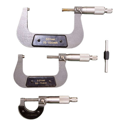 3 x Micrometers - 25-50mm & 50-75mm & 75-100mm, 0.01mm range
