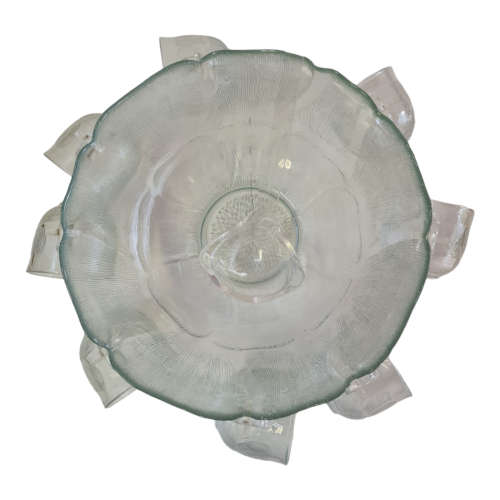 Vintage Arcoroc Fleur PUNCH BOWL SET Flower Petal Large Glass Serving Bowl &Cups