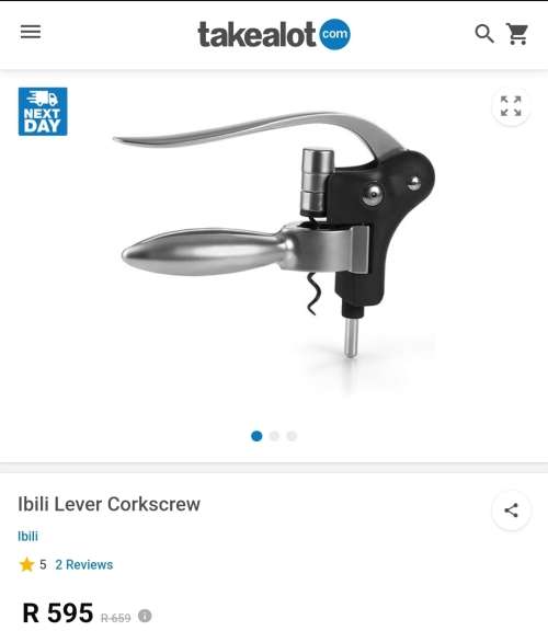 Lever Corkscrew for wine bottles