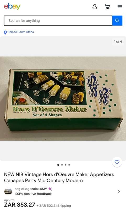 Vintage Hors D`Oeuvre Maker Appetizers Canapes Party Mid Century Modern