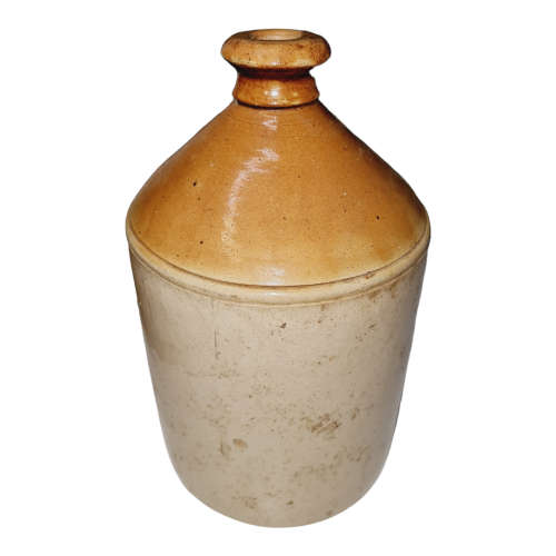 Two vintage one gallon stoneware `Vereeniging` ginger beer jars.