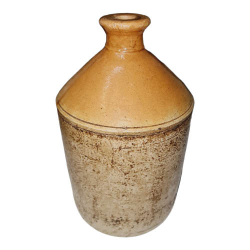 Two vintage one gallon stoneware `Vereeniging` ginger beer jars.