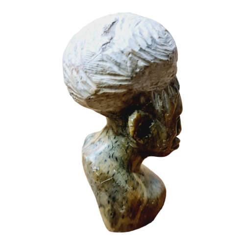 African man head - Soapstone art.