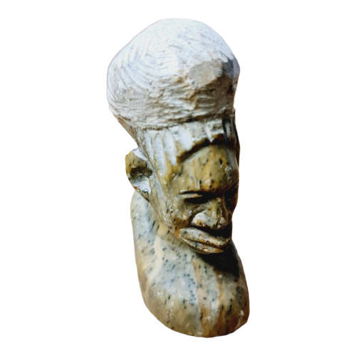 African man head - Soapstone art.