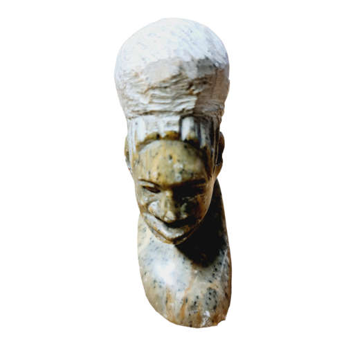 African man head - Soapstone art.