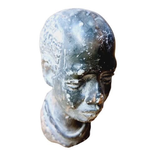 African man head - Soapstone art.