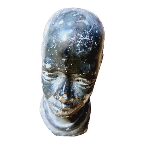 African man head - Soapstone art.