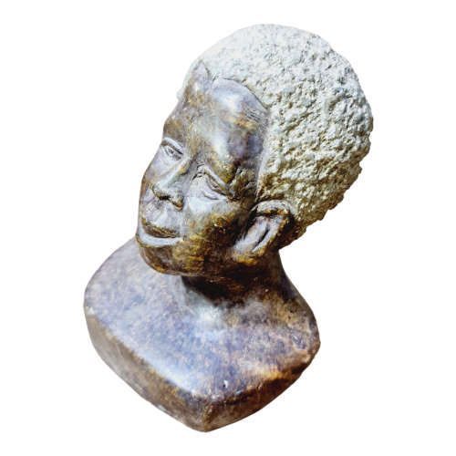 African man head - Soapstone art.
