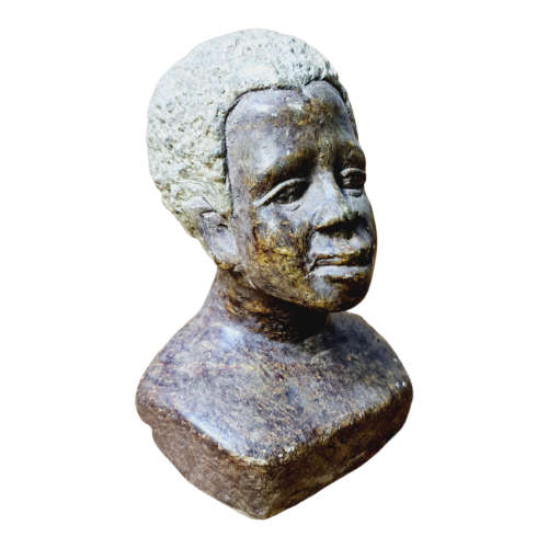 African man head - Soapstone art.