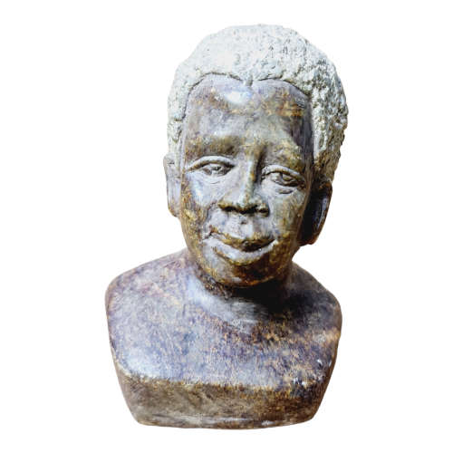 African man head - Soapstone art.